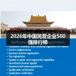 2026年中国民营企业500强排行榜