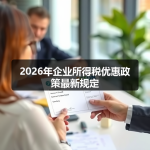 2026年企业所得税优惠政策最新规定