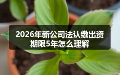 2026年新公司法认缴出资期限5年怎么理解