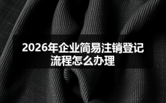 2026年企业简易注销登记流程怎么办理