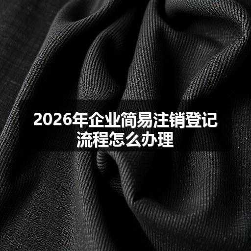 2026年企业简易注销登记流程怎么办理